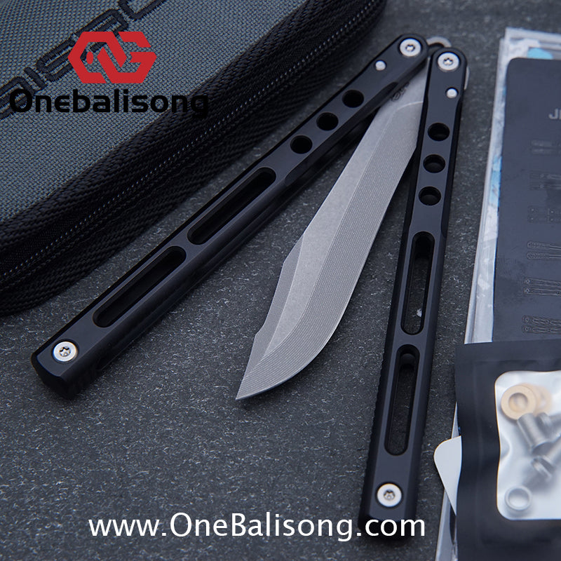 MuMill Regime Balisong Clone Aluminum Alloy Handle Stainless Steel Blade Bushings