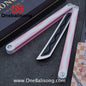 TITUS LONGSLIP Hot Dog Original Balisong 7075 Aviation Aluminum+G10 Patch Handle 14C28N Stainless Steel Blade Bushing