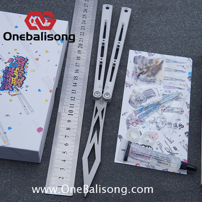 Banshu Creation Pagos Balisong Clone 7075 Aluminum Alloy Handle 440c Stainless Steel Blade Bushings