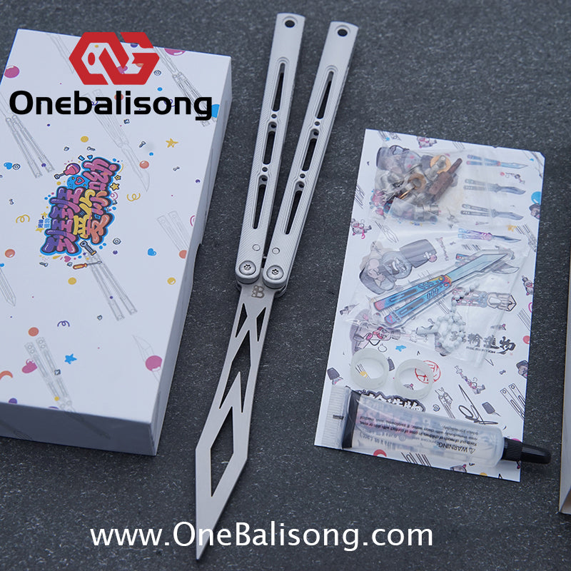 Banshu Creation Pagos Balisong Clone 7075 Aluminum Alloy Handle 440c Stainless Steel Blade Bushings