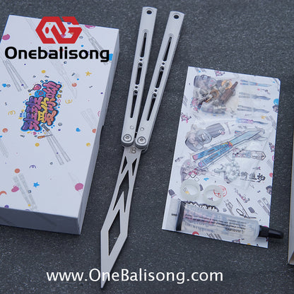 Banshu Creation Pagos Balisong Clone 7075 Aluminum Alloy Handle 440c Stainless Steel Blade Bushings