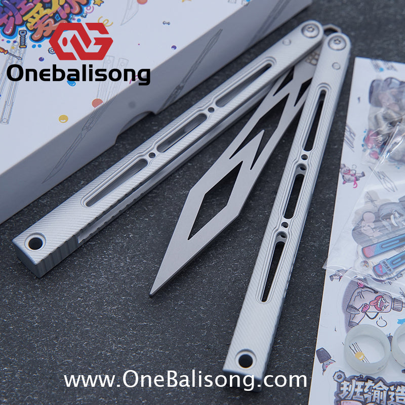 Banshu Creation Pagos Balisong Clone 7075 Aluminum Alloy Handle 440c Stainless Steel Blade Bushings