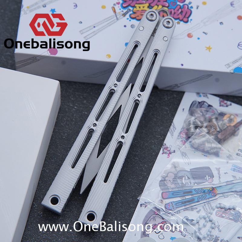 Banshu Creation Pagos Balisong Clone 7075 Aluminum Alloy Handle 440c Stainless Steel Blade Bushings