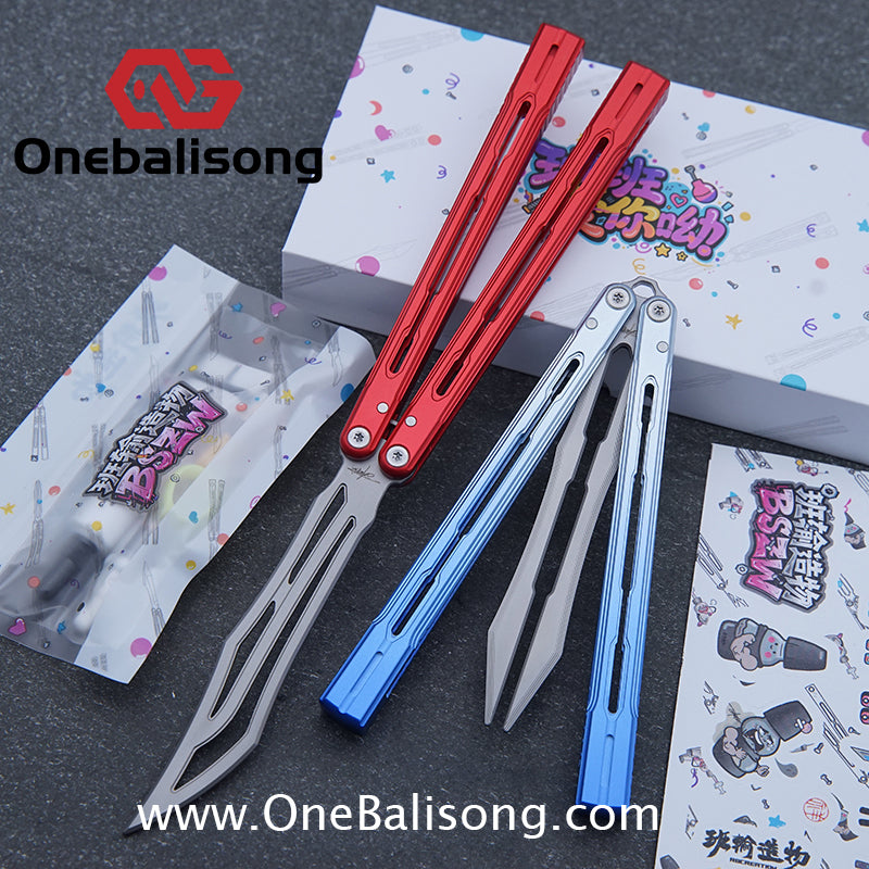 Banshu Creation 8803 Original Balisong 7075 Aluminum Alloy Handle 440C Stainless Steel Blade Bushings