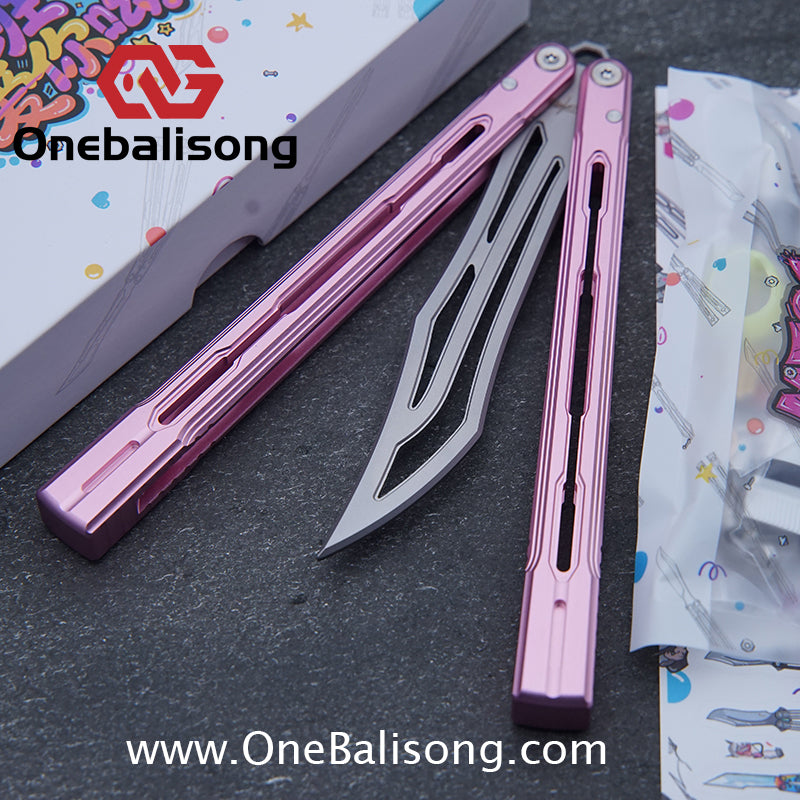 Banshu Creation 8803 Original Balisong 7075 Aluminum Alloy Handle 440C Stainless Steel Blade Bushings