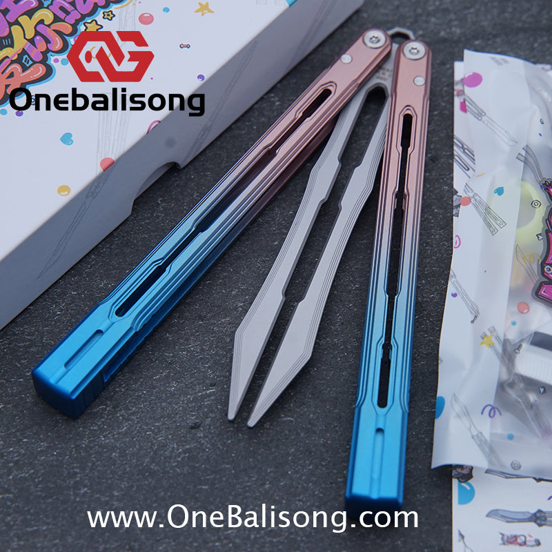 Banshu Creation 8803 Original Balisong 7075 Aluminum Alloy Handle 440C Stainless Steel Blade Bushings
