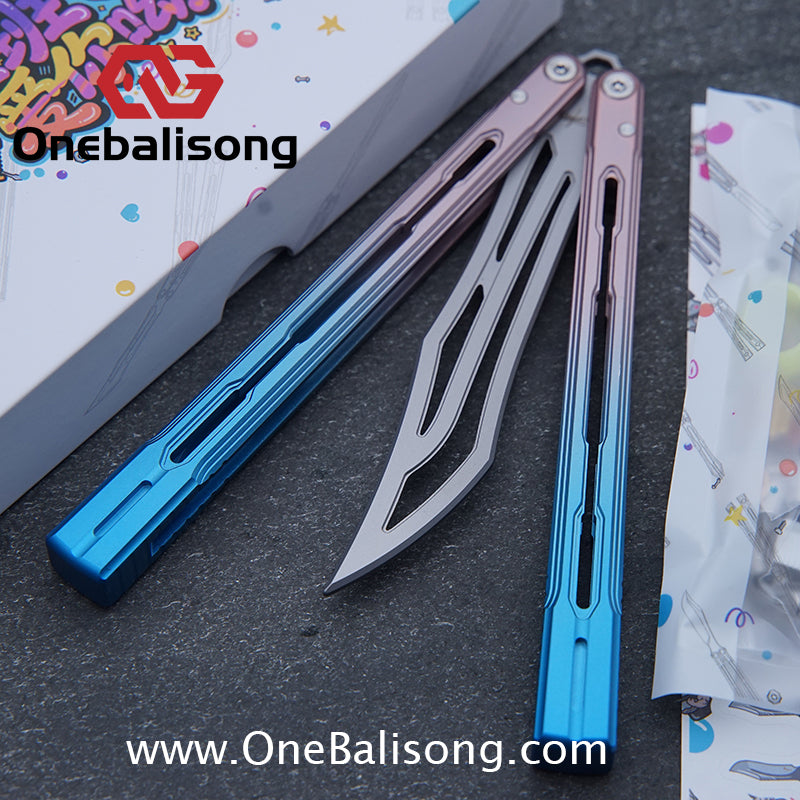 Banshu Creation 8803 Original Balisong 7075 Aluminum Alloy Handle 440C Stainless Steel Blade Bushings