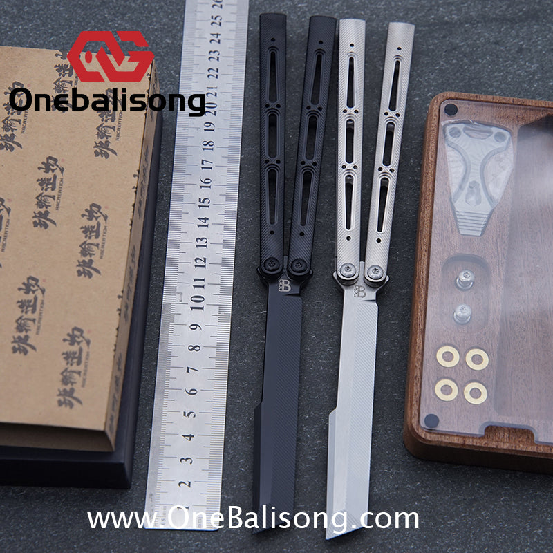 Banshu Creation Chioni Balisong Titanium Alloy Handle Stainless Steel Blade Bushings