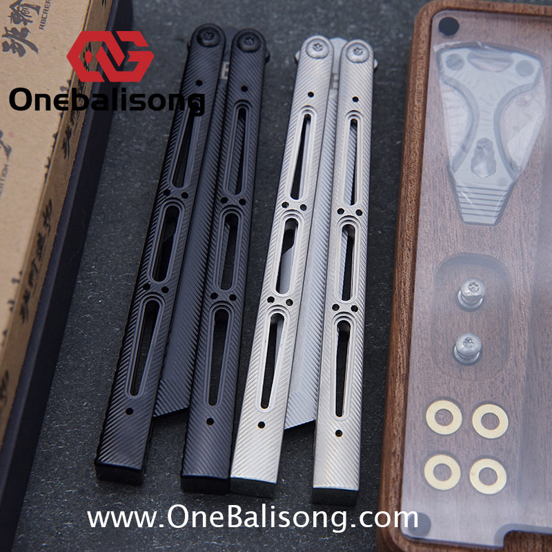 Banshu Creation Chioni Balisong Titanium Alloy Handle Stainless Steel Blade Bushings
