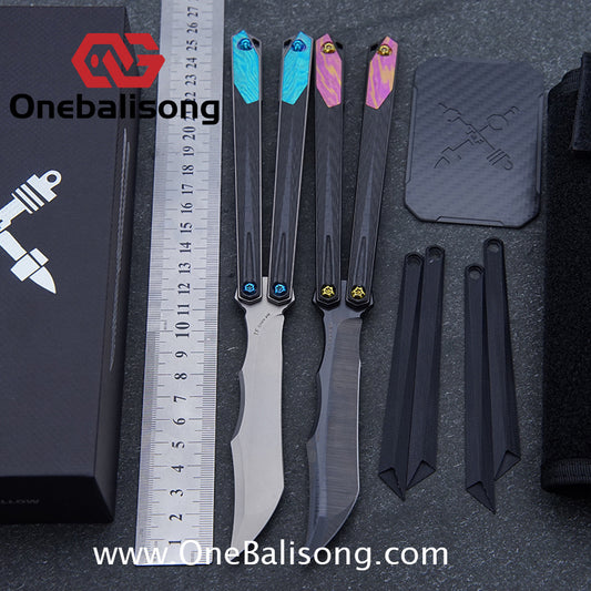 To Follow Crisis Balisong Titanium-6AI-4V Handle M390 Stainless Steel Blade Bushing