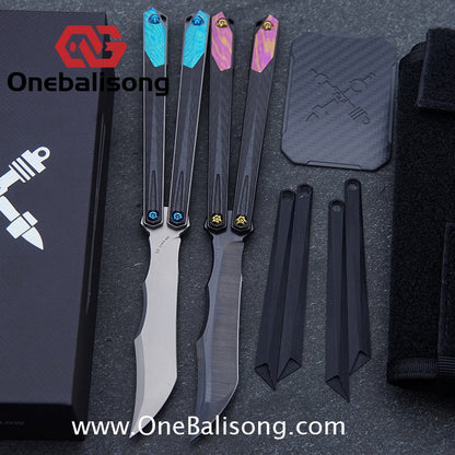 To Follow Crisis Balisong Titanium-6AI-4V Handle M390 Stainless Steel Blade Bushing