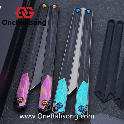 To Follow Crisis Balisong Titanium-6AI-4V Handle M390 Stainless Steel Blade Bushing