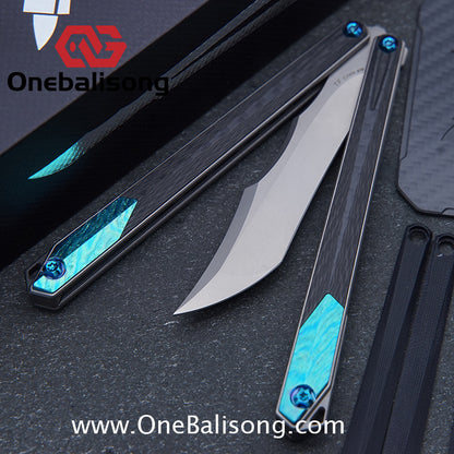 To Follow Crisis Balisong Titanium-6AI-4V Handle M390 Stainless Steel Blade Bushing
