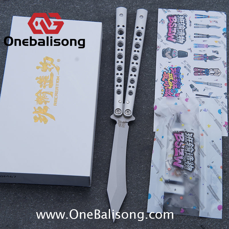 Banshu Creation BM67 Balisong Clone Aluminum Alloy Handle Stainless Steel Blade Bushings