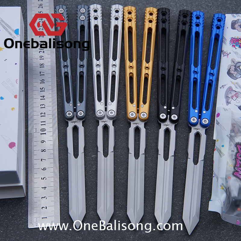Banshu Creation 8802 Original Balisong 7075 Aluminum Alloy Handle 440C Stainless Steel Blade Bushings