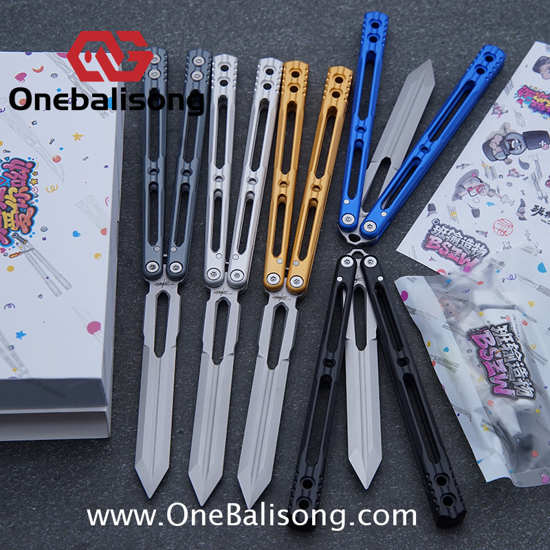 Banshu Creation 8802 Original Balisong 7075 Aluminum Alloy Handle 440C Stainless Steel Blade Bushings