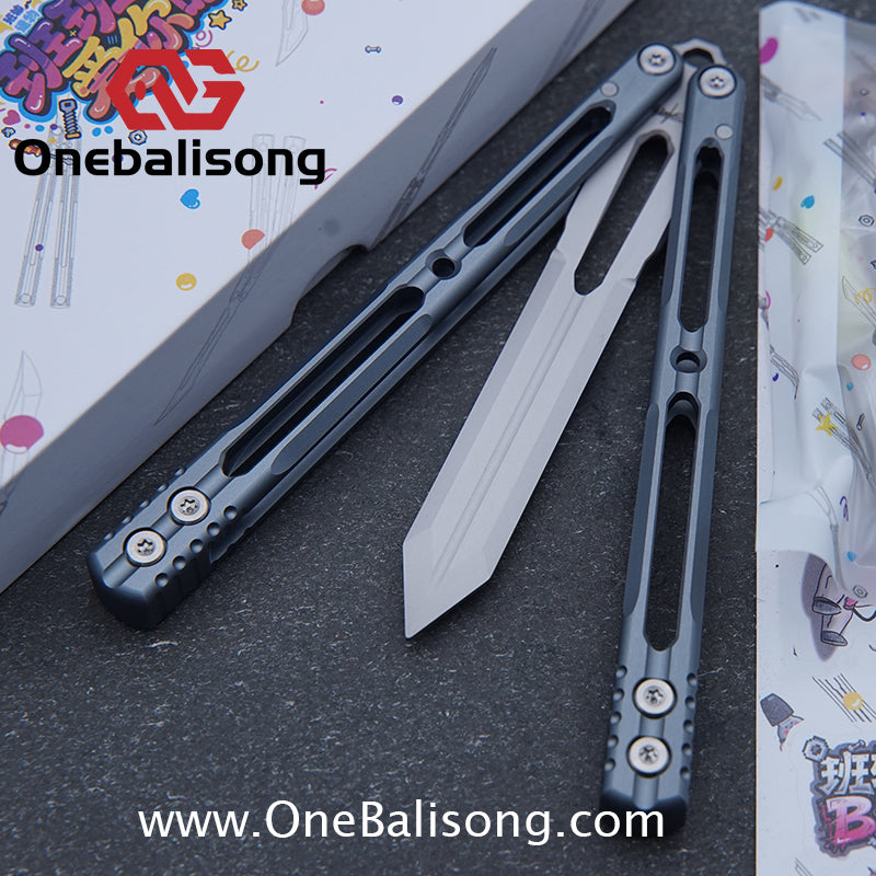 Banshu Creation 8802 Original Balisong 7075 Aluminum Alloy Handle 440C Stainless Steel Blade Bushings