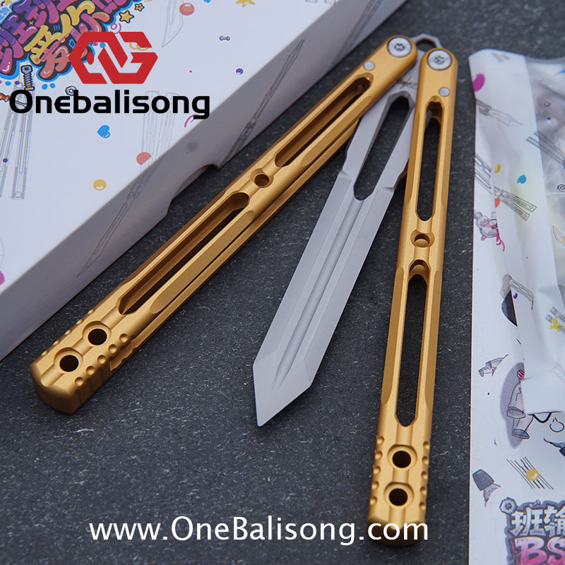 Banshu Creation 8802 Original Balisong 7075 Aluminum Alloy Handle 440C Stainless Steel Blade Bushings