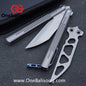 Roar Smallpox Mini Balisong Titanium Alloy Sandwich Handle Stainless Steel 14c28n Blade Bearing Structure