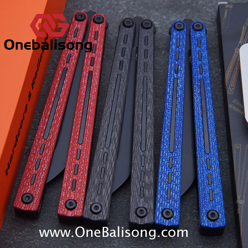 HR H01M Balisong 7075 Aluminium Alloy Integrated lining+Patch Handle 14c28n Stainless Steel Blade Bushing
