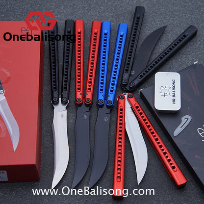 HR DOOM Balisong Aluminum Alloy Handle 14c28n Stainless Steel Blade Bushing