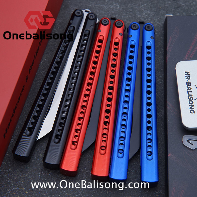 HR DOOM Balisong Aluminum Alloy Handle 14c28n Stainless Steel Blade Bushing