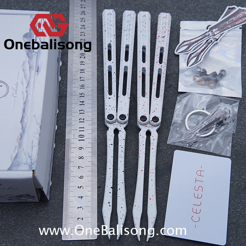 WZM Peace and Joy V3 Balisong Clone Ceramic Coating/7075 Aluminum Alloy Handle 440C Steel Tuning Fork Bushing