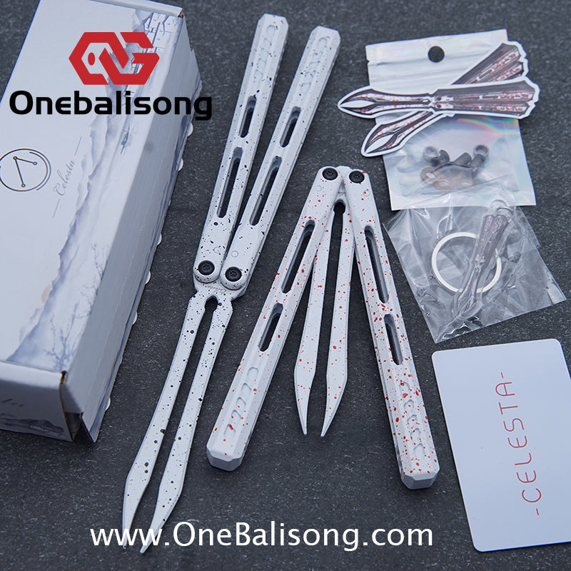 WZM Peace and Joy V3 Balisong Clone Ceramic Coating/7075 Aluminum Alloy Handle 440C Steel Tuning Fork Bushing