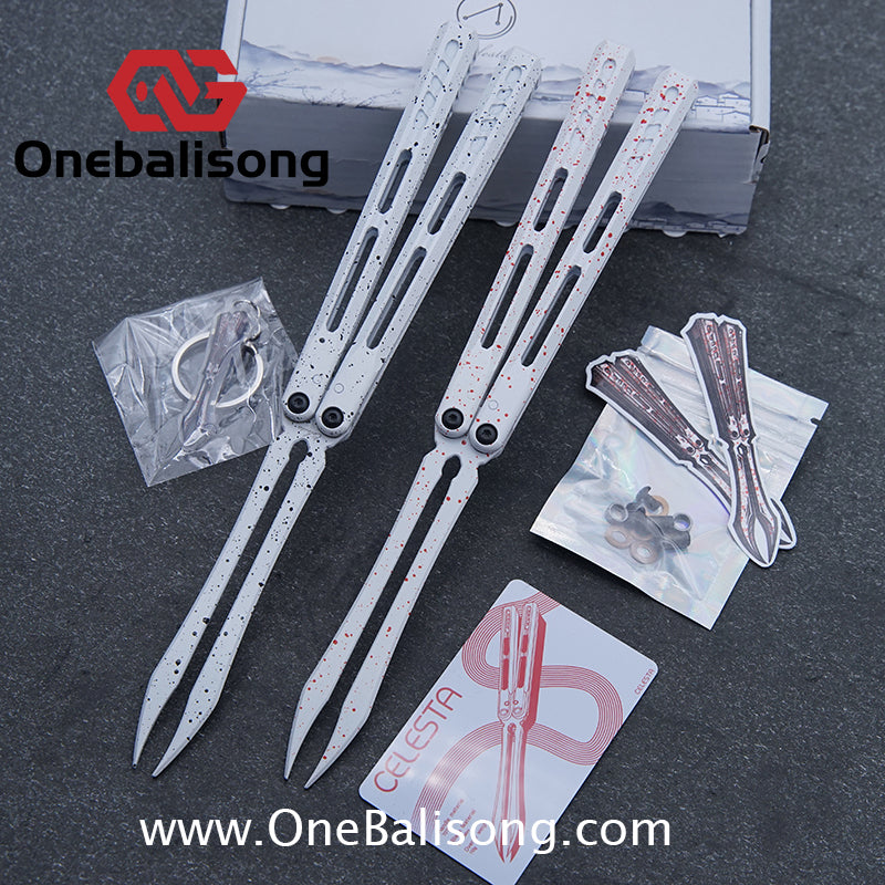 WZM Peace and Joy V3 Balisong Clone Ceramic Coating/7075 Aluminum Alloy Handle 440C Steel Tuning Fork Bushing