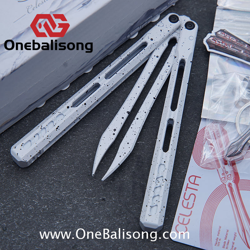 WZM Peace and Joy V3 Balisong Clone Ceramic Coating/7075 Aluminum Alloy Handle 440C Steel Tuning Fork Bushing