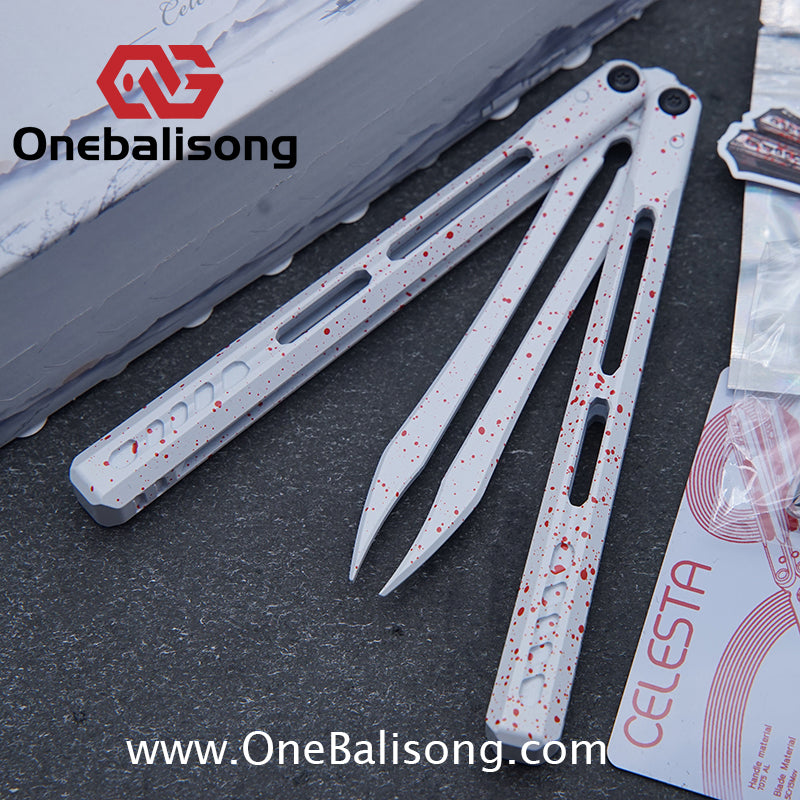 WZM Peace and Joy V3 Balisong Clone Ceramic Coating/7075 Aluminum Alloy Handle 440C Steel Tuning Fork Bushing
