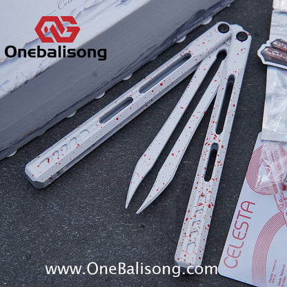 WZM Peace and Joy V3 Balisong Clone Ceramic Coating/7075 Aluminum Alloy Handle 440C Steel Tuning Fork Bushing