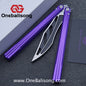 TITAN  & Purple Smoke The Tiger V2 Balisong 7075 Aluminum Alloy Handle 440c Stainless Steel Trainer Blade Bushing