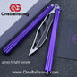 TITAN  & Purple Smoke The Tiger V2 Balisong 7075 Aluminum Alloy Handle 440c Stainless Steel Trainer Blade Bushing