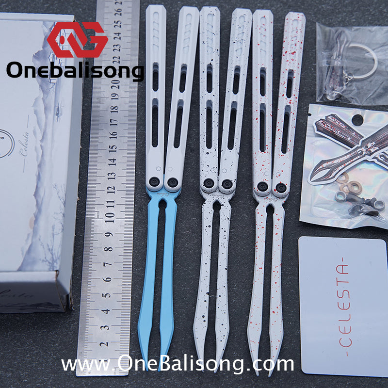 WZM Peace and Joy V3 Balisong Clone Ceramic Coating/7075 Aluminum Alloy Handle 440C Steel Tuning Fork Bushing