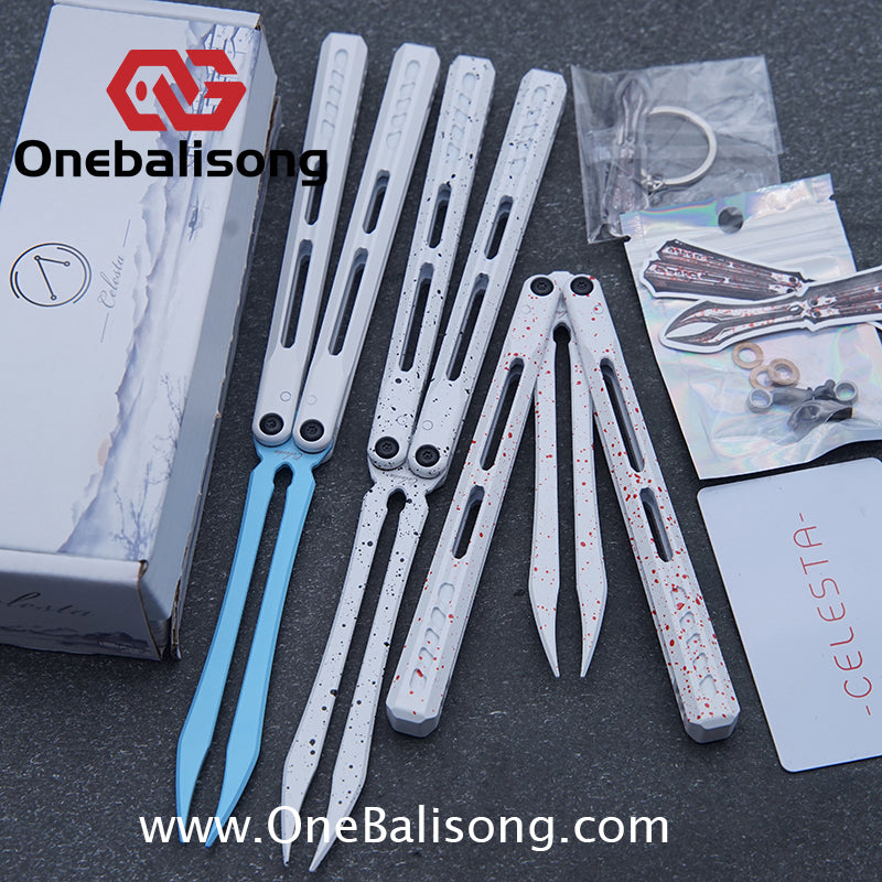 WZM Peace and Joy V3 Balisong Clone Ceramic Coating/7075 Aluminum Alloy Handle 440C Steel Tuning Fork Bushing