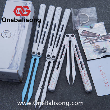 WZM Peace and Joy V3 Balisong Clone Ceramic Coating/7075 Aluminum Alloy Handle 440C Steel Tuning Fork Bushing