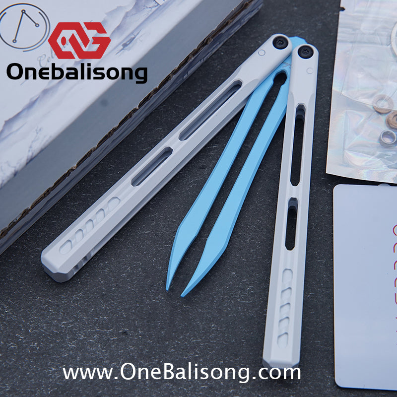 WZM Peace and Joy V3 Balisong Clone Ceramic Coating/7075 Aluminum Alloy Handle 440C Steel Tuning Fork Bushing