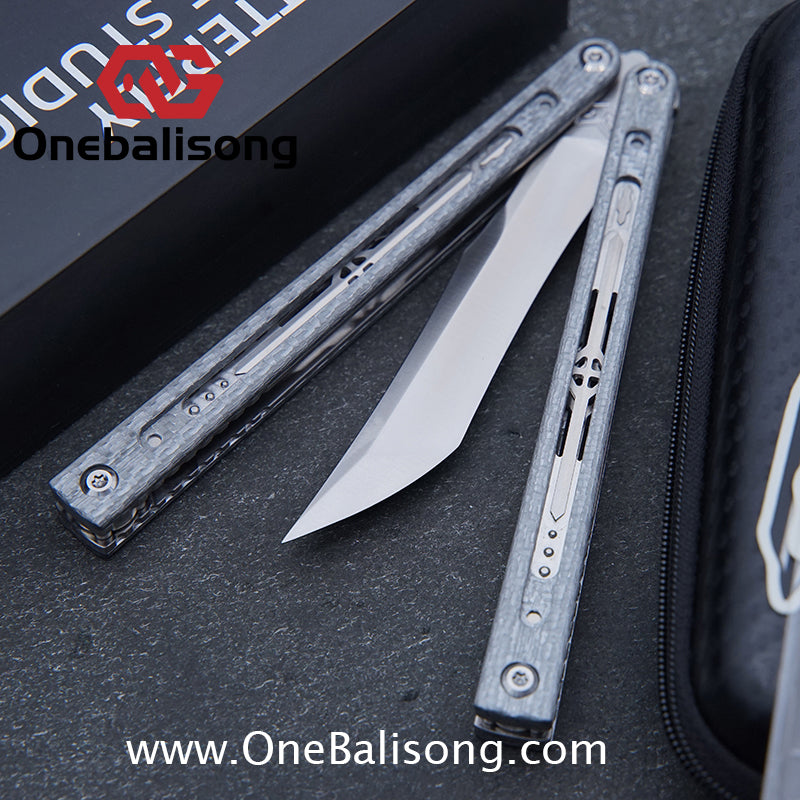 Jiegeng Colored Glaze Original Balisong Titanium Alloy Handle Stainless Steel Blade Bushing