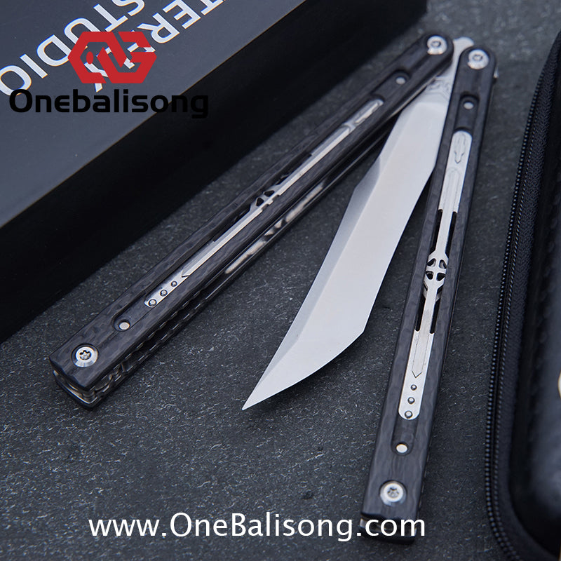 Jiegeng Colored Glaze Original Balisong Titanium Alloy Handle Stainless Steel Blade Bushing