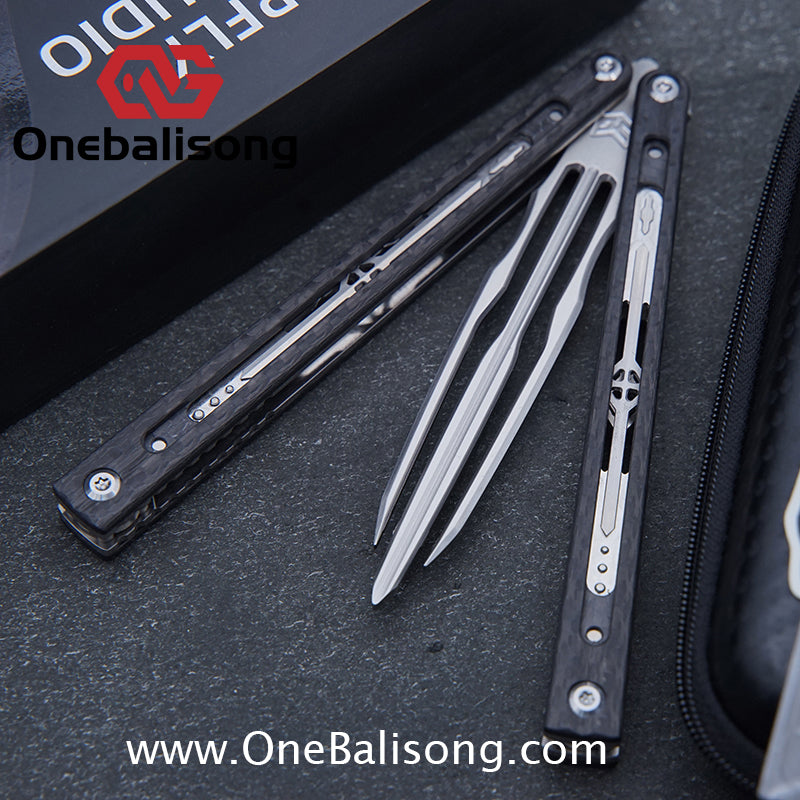 Jiegeng Colored Glaze Original Balisong Titanium Alloy Handle Stainless Steel Blade Bushing