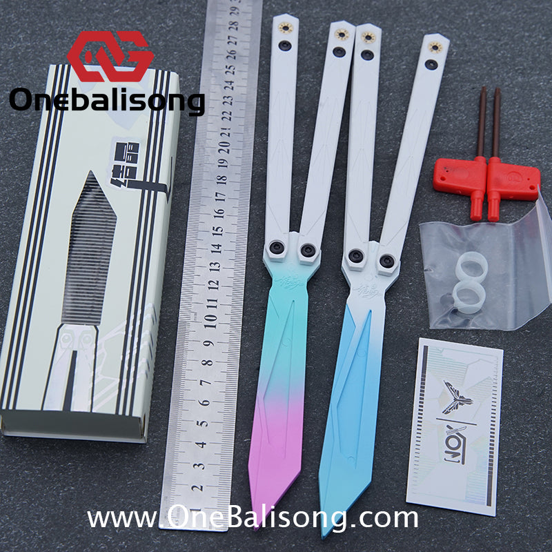 YY Crystallize Balisong Plastic Trainer Outdoor Safe EDC Practice Knife Fancy Folding Knife