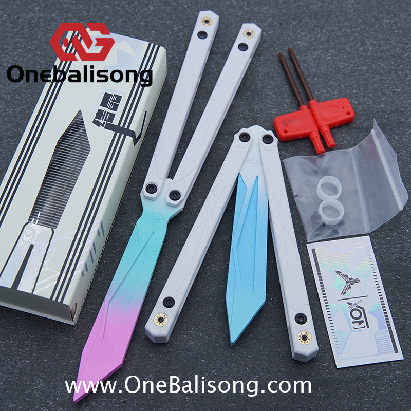 YY Crystallize Balisong Plastic Trainer Outdoor Safe EDC Practice Knife Fancy Folding Knife