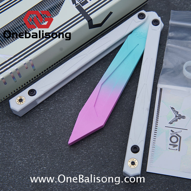 YY Crystallize Balisong Plastic Trainer Outdoor Safe EDC Practice Knife Fancy Folding Knife