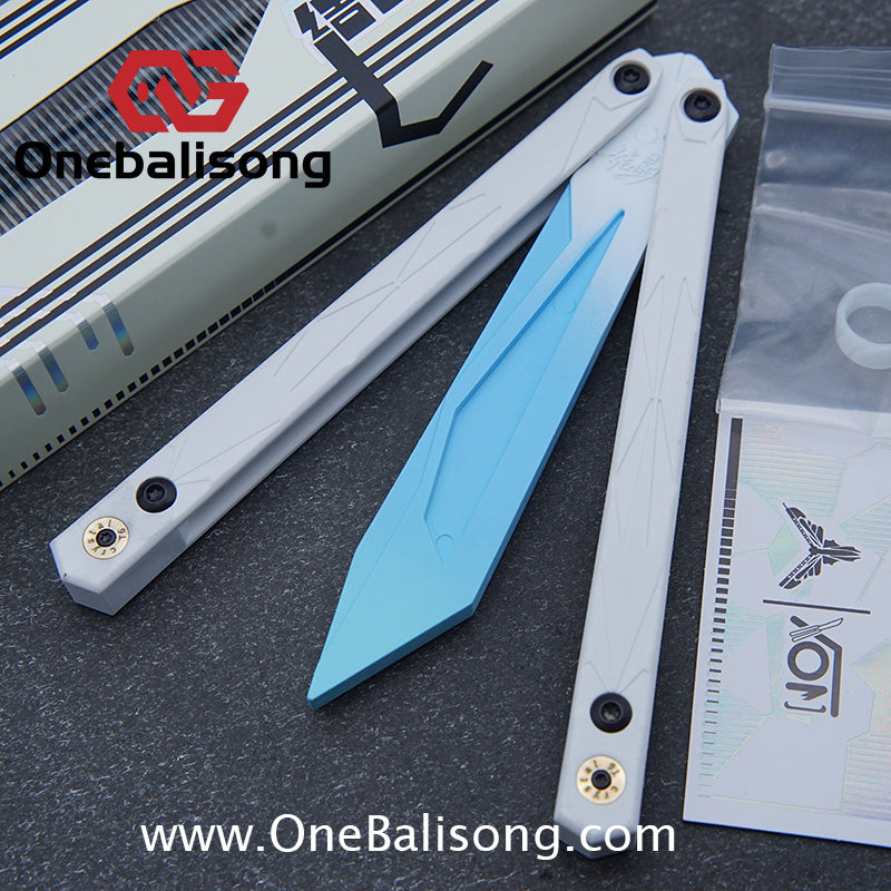 YY Crystallize Balisong Plastic Trainer Outdoor Safe EDC Practice Knife Fancy Folding Knife