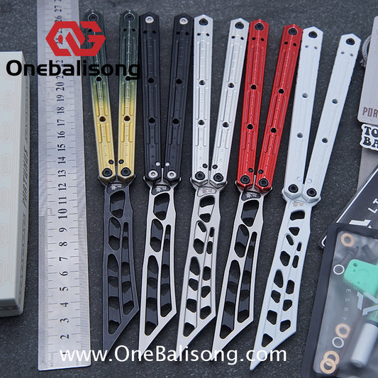 TOA & LTESRYE Portunus Balisong 7075 Aluminum Alloy Handle 440c Stainless Steel Blade Bushing