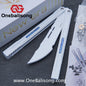 Newera JHong Original Balisong 7075 Aluminum TC4 Titanium Alloy Patch Handle 7075 Aluminum Blade Trainer Bushing