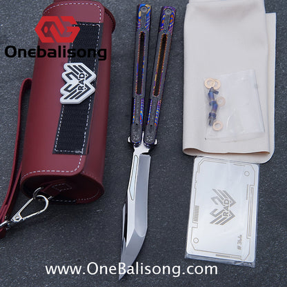 RAD Cygnus V2 Genuine Balisong Titanium-6AL-4V Handle CPM-S35VN Stainless Steel Live Blade Bushing
