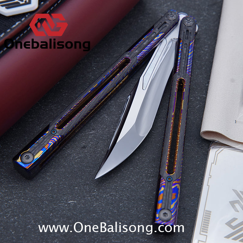 RAD Cygnus V2 Genuine Balisong Titanium-6AL-4V Handle CPM-S35VN Stainless Steel Live Blade Bushing