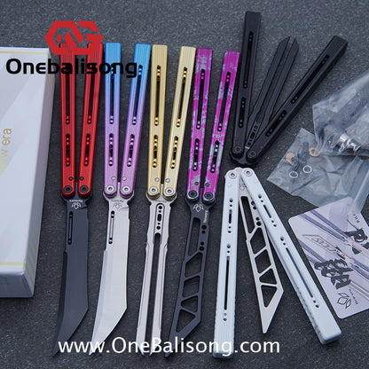 Newera Sunshine V2 Original Balisong 7075 Aluminum Alloy Handle 3Cr13 Stainles Steel Blade Trainer/Tuning Fork/False Edge Bushing